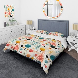 Designart "Modern Zen IV" Modern Bedding Cover Set With 2 Shams - Bed ...